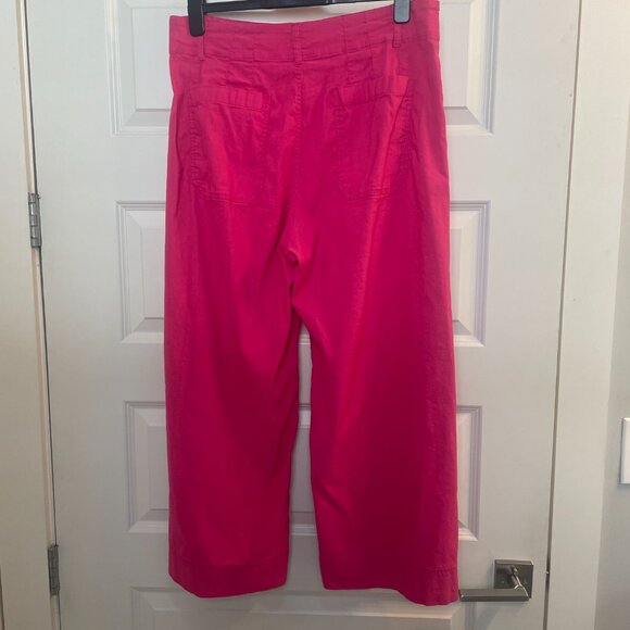 Maeve (Anthropologie) Colette Cropped Wide Leg pants in Medium Pink, Size 33 - Picture 3 of 3